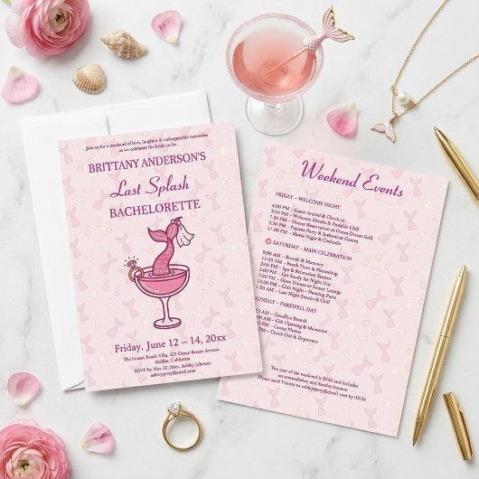 Last Splash Mermaid Bachelorette Weekend  招待状