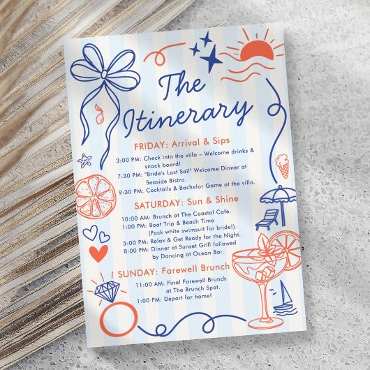 Last Spritz Amalfi Coast Bachelorette Itinerary 招待状