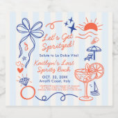 Last Spritz Amalfi Coast Bachelorette Party スパークリングワインラベル (シングルラベル)