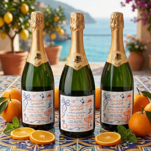 Last Spritz Amalfi Coast Bachelorette Party スパークリングワインラベル