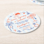Last Spritz Amalfi Coast Bachelorette Party ラウンドペーパーコースター (アングル)