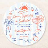 Last Spritz Amalfi Coast Bachelorette Party ラウンドペーパーコースター (正面)