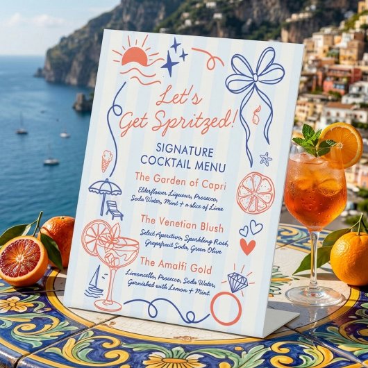 Last Spritz Bachelorette Party Signature Drink 台座サイン