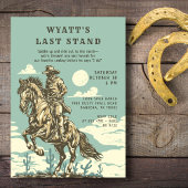 Last Stand Western Bachelor Party Cowboy Rustic 招待状