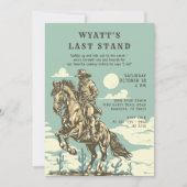 Last Stand Western Bachelor Party Cowboy Rustic 招待状 (正面)