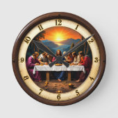Last Supper Scenic Sunset ラウンド壁時計 (正面)