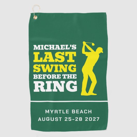 Last Swing Before the Ring Bachelor Golf Towel ゴルフタオル (正面)