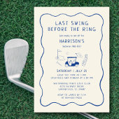  Last Swing Before the Ring Bachelor Party Blue 招待状