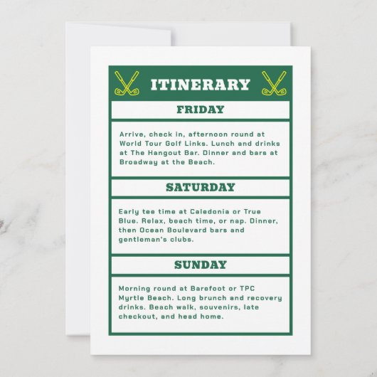 Last Swing Before the Ring Bachelor Party Invite 招待状 (裏面)