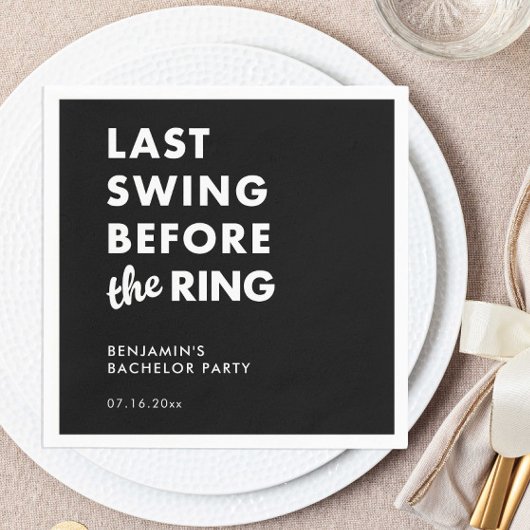 Last Swing Before the Ring Bachelor Party Minimal スタンダードカクテルナプキン
