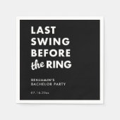 Last Swing Before the Ring Bachelor Party Minimal スタンダードカクテルナプキン (正面)