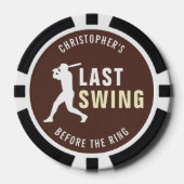 Last Swing Before the Ring Baseball Bachelor Party ポーカーチップ (正面)