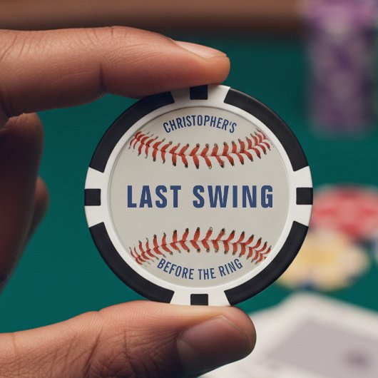 Last Swing Before the Ring Baseball Bachelor Party ポーカーチップ