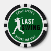 Last Swing Before the Ring Baseball Bachelor Party ポーカーチップ (正面)
