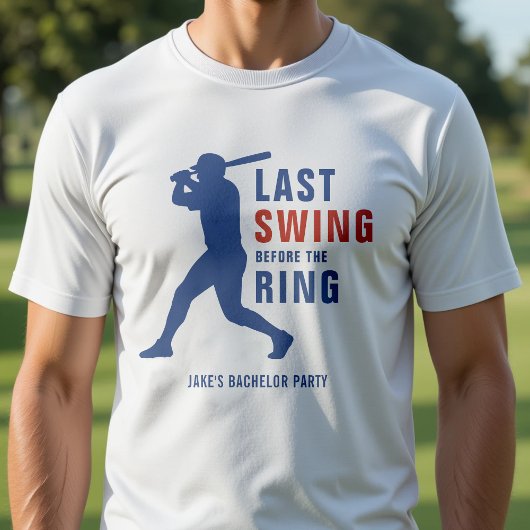 Last Swing Before the Ring Baseball Bachelor Party Tシャツ