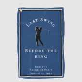 Last Swing Before The Ring Blue Bachelor Party ゴルフタオル (正面)