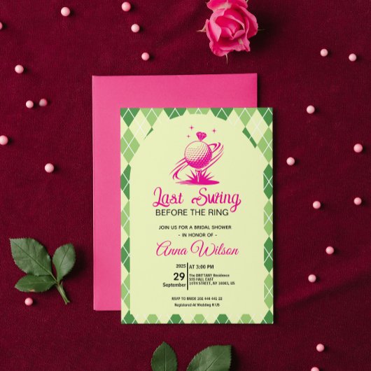 Last Swing Before the Ring Bridal Shower  招待状
