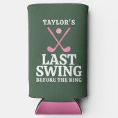 Last Swing Before The Ring Golf Bachelorette スリム缶クーラー (正面)