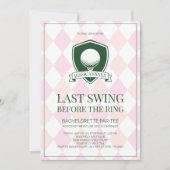 Last Swing Before the Ring Golf Bachelorette Party 招待状 (正面)
