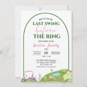 Last Swing Before the Ring Golf Bridal Shower Arch 招待状 (正面)