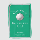 Last Swing Before The Ring Green Bachelor Party ゴルフタオル (正面)