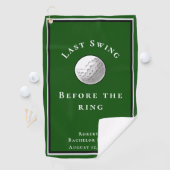 Last Swing Before The Ring Green Bachelor Party ゴルフタオル (インサイチュ)