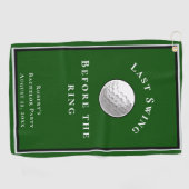 Last Swing Before The Ring Green Bachelor Party ゴルフタオル (横)