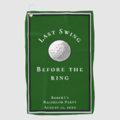 Last Swing Before The Ring Green Bachelor Party ゴルフタオル (正面)