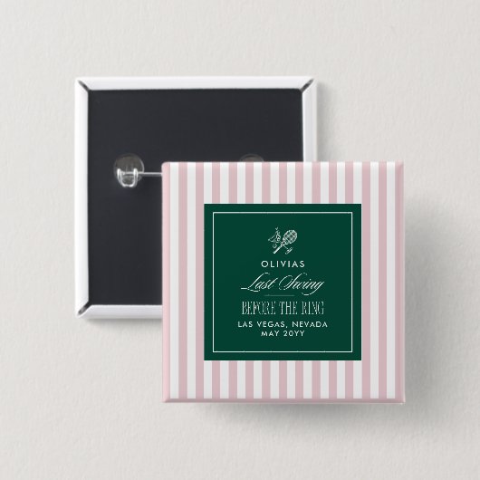 Last Swing Before the Ring Green bachelorette 缶バッジ (正面&裏面)