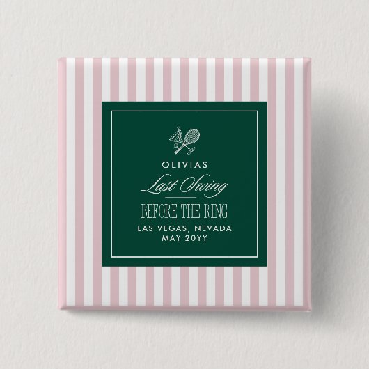 Last Swing Before the Ring Green bachelorette 缶バッジ (正面)