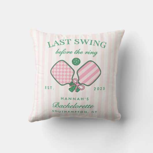 Last Swing Before The Ring Pickleball Bach Weekend クッション (裏面)