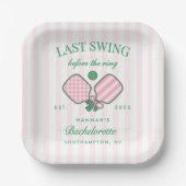 Last Swing Before The Ring Pickleball Bach Weekend ペーパープレート (正面)