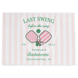 Last Swing Before The Ring Pickleball Bach Weekend ラージペーパーバッグ