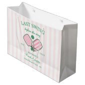 Last Swing Before The Ring Pickleball Bach Weekend ラージペーパーバッグ (正面アングル)