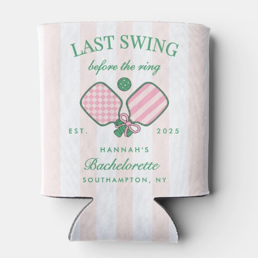 Last Swing Before The Ring Pickleball Bach Weekend 缶クーラー (裏面)