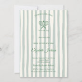 Last Swing Country Club Green Stripe Bridal Shower 招待状 (正面)