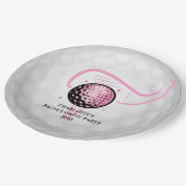 Last Swing Golf Bachelorette Pink  ペーパープレート (アングル)