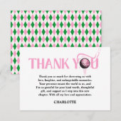 Last Swing Golf Pink Bachelorette  サンキューカード (正面/裏面)