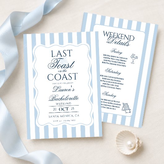 Last Toast on the Coast バチェラーウィークエンド 招待状