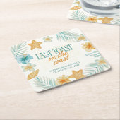 Last Toast on the Coast Bachelorette Customized スクエアペーパーコースター (アングル)