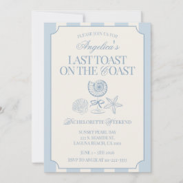 Last Toast on the Coast Bachelorette Itinerary and 招待状