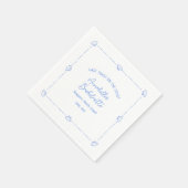 Last Toast on the Coast Bachelorette Party Blue スタンダードカクテルナプキン (角)