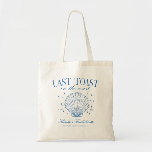 Last Toast on the Coast Bachelorette Party Blue トートバッグ (正面)