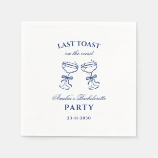 Last Toast on the Coast Bachelorette Party Napkins スタンダードカクテルナプキン