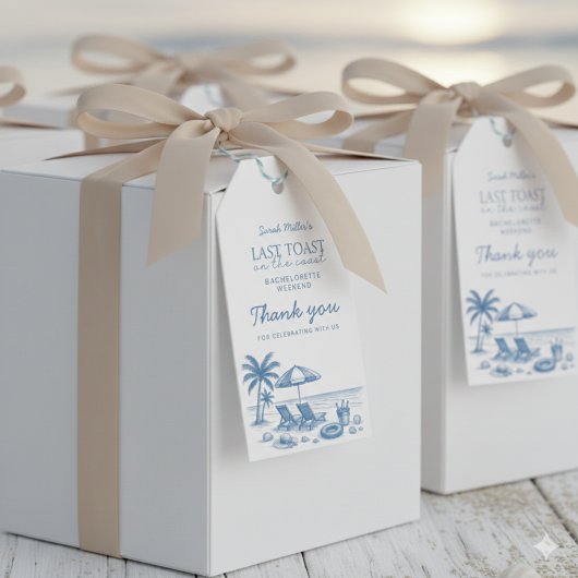 Last Toast on the Coast Bachelorette Thank you ギフトタグ