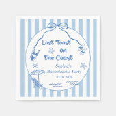 Last Toast On The Coast Bachelorette Weekend スタンダードカクテルナプキン (正面)
