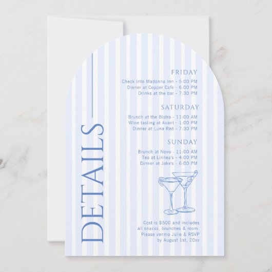 Last Toast On The Coast Bachelorette Weekend 招待状 (裏面)