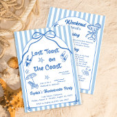 Last Toast On The Coast Bachelorette Weekend 招待状