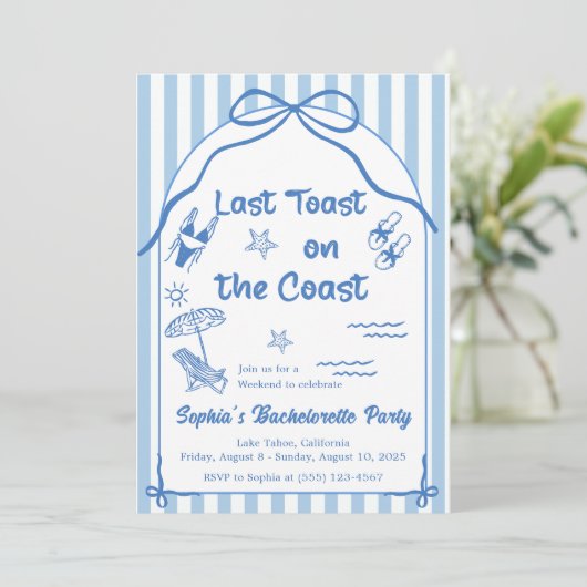 Last Toast On The Coast Bachelorette Weekend 招待状 (スタンド正面)