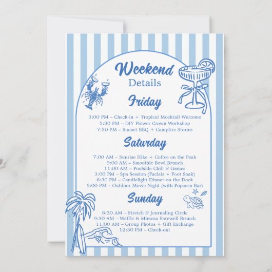 Last Toast On The Coast Bachelorette Weekend 招待状 (裏面)